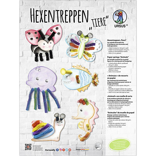 Dierenset met accordeonvouwen - 6 motieven